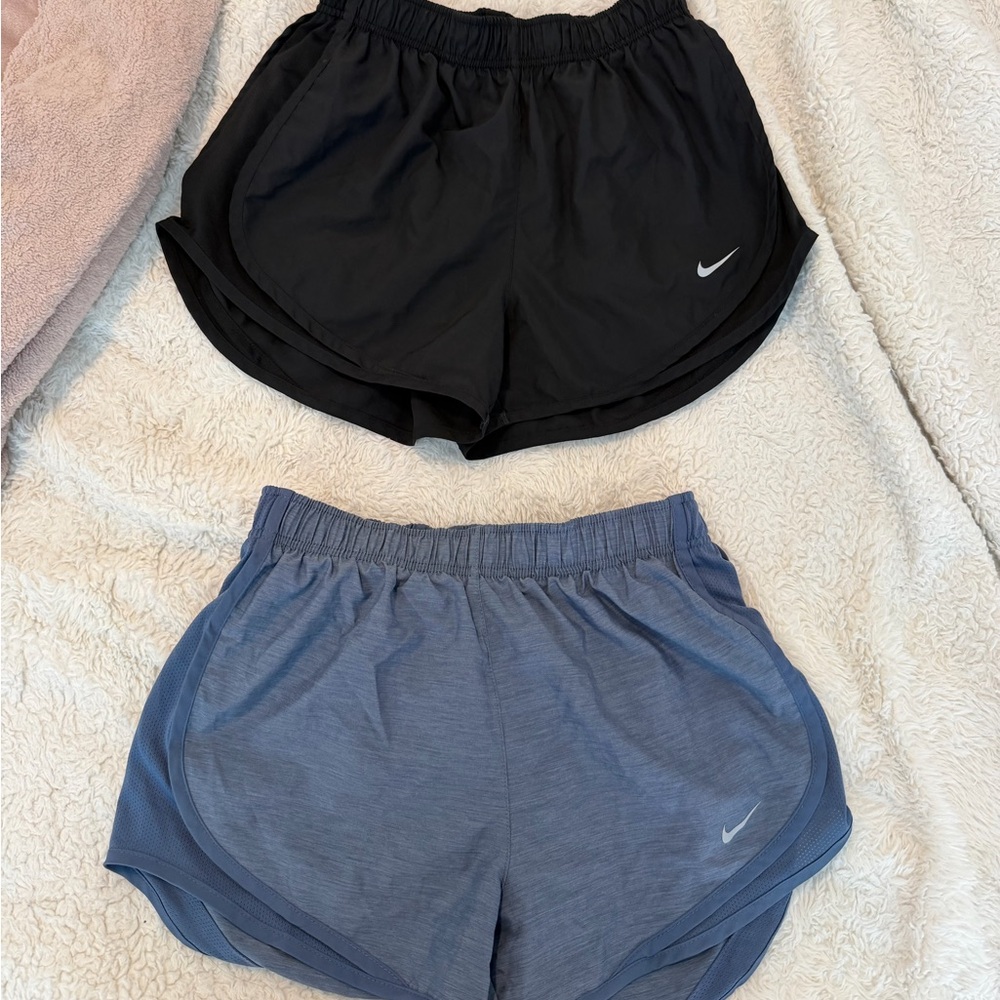Nike Women's Black and Blue Athletic Shorts Bundle